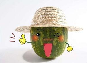 夏日吃瓜的剪纸